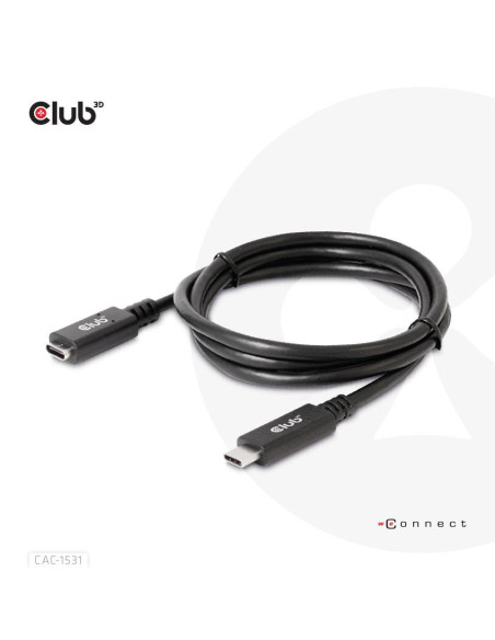 CABLE USB-C TO USB-C 1M/M/F CAC-1531 CLUB3D