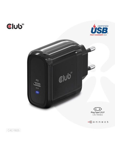 MOBILE TRAVEL CHARGER USB-C/PPS 65W CAC-1905EU CLUB3D