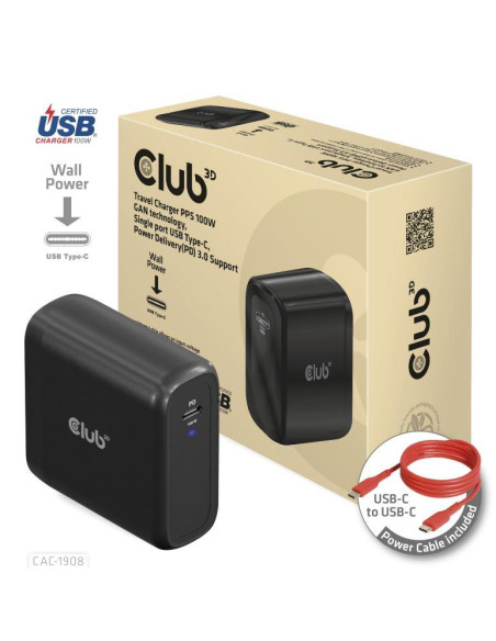 MOBILE TRAVEL CHARGER USB-C/100W CAC-1908EU CLUB3D