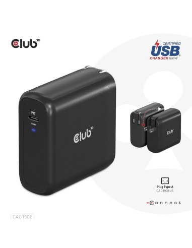 MOBILE TRAVEL CHARGER USB-C/100W CAC-1908EU CLUB3D