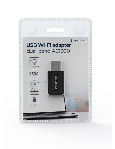 WRL ADAPTER 1300MBPS USB/DUALBAND WNP-UA1300-03 GEMBIRD
