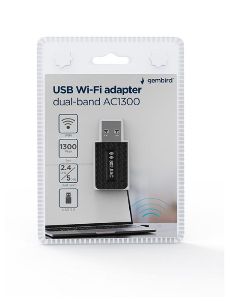 WRL ADAPTER 1300MBPS USB/DUALBAND WNP-UA1300-03 GEMBIRD