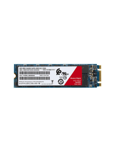 SSD, WESTERN DIGITAL, Red SA500, 500GB, M.2, SATA 3.0, Write speed 530 MBytes/sec, Read speed 560 MBytes/sec, 2.38mm, TBW 350 T