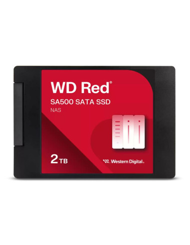 SSD, SANDISK, Red SA500, POWERED BY SANDISK, 2TB, Write speed 520 MBytes/sec, Read speed 560 MBytes/sec, 2,5", TBW 500 TB, MTBF