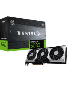 Graphics Card, MSI, NVIDIA GeForce RTX 5080, 16 GB, GDDR7, 256 bit, PCIE 5.0 16x, Dual Slot Fansink, 1xHDMI, 3xDisplayPort, RTX
