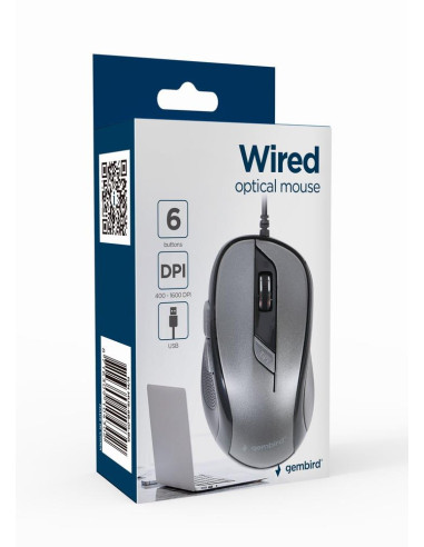 MOUSE USB OPTICAL BLACK/GREY/MUS-6B-01-BG GEMBIRD