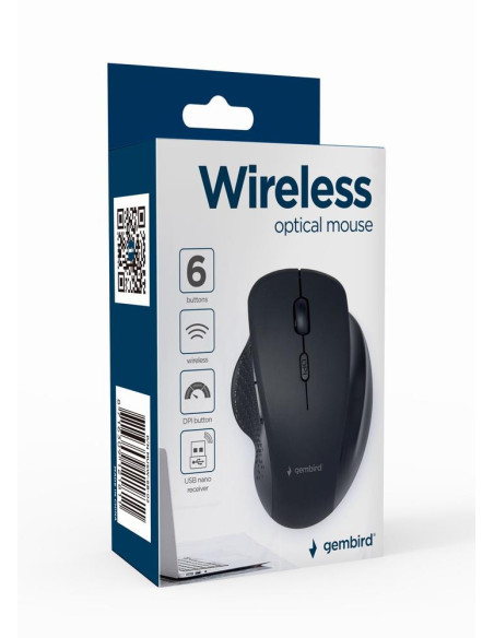 MOUSE USB OPTICAL WRL BLACK/MUSW-6B-02 GEMBIRD