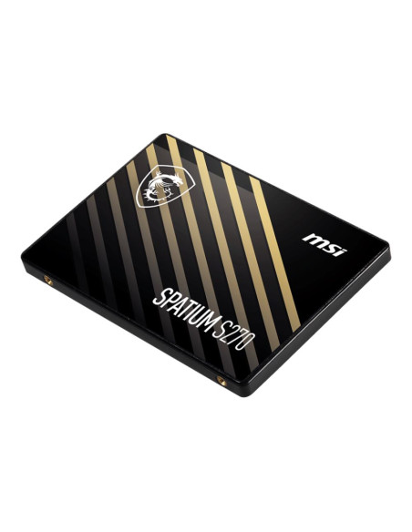 SSD, MSI, SPATIUM S270, 480GB, SATA, 3D NAND, Write speed 450 MBytes/sec, Read speed 500 MBytes/sec, 2,5", TBW 250 TB, MTBF 200 SSD, MSI, SPATIUM S270, 480GB, SATA, 3D NAND, Write speed 450 MBytes/sec, Read speed 500 MBytes/sec, 2,5", TBW 250 TB, MTBF 200