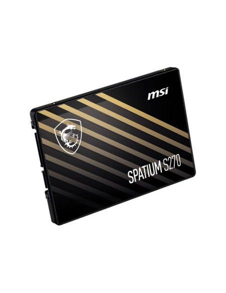 SSD, MSI, SPATIUM S270, 480GB, SATA, 3D NAND, Write speed 450 MBytes/sec, Read speed 500 MBytes/sec, 2,5", TBW 250 TB, MTBF 200 SSD, MSI, SPATIUM S270, 480GB, SATA, 3D NAND, Write speed 450 MBytes/sec, Read speed 500 MBytes/sec, 2,5", TBW 250 TB, MTBF 200
