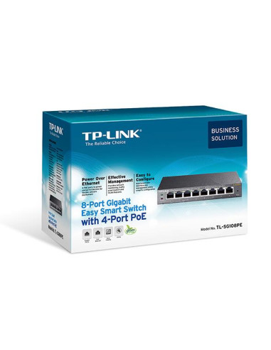 Switch, TP-LINK, PoE ports 4, TL-SG108PE