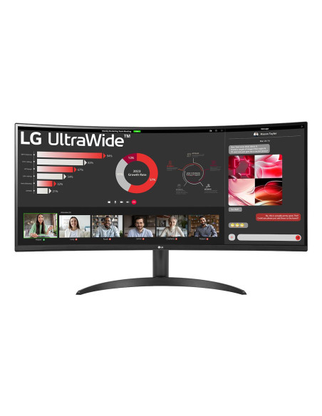 LCD Monitor, LG, 34", Curved/21 : 9, Panel VA, 3440x1440, 21:9, 100 Hz, 5 ms, Tilt, 34WR50QK-B