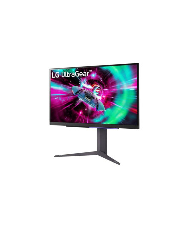 LCD Monitor, LG, 27GR93U-B, 27", Gaming/4K, Panel IPS, 3840x2160, 16:9, 144Hz, Matte, 1 ms, Pivot, Height adjustable, Tilt, 27G