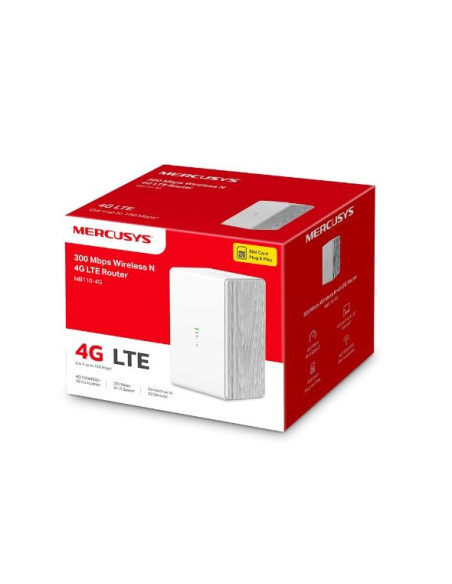 Wireless Router, MERCUSYS, Router, LAN WAN ports 1, 4G, MB110-4G Wireless Router, MERCUSYS, Router, LAN WAN ports 1, 4G, MB110-4G