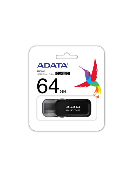 MEMORY DRIVE FLASH USB2 64GB/BLACK AUV240-64G-RBK ADATA
