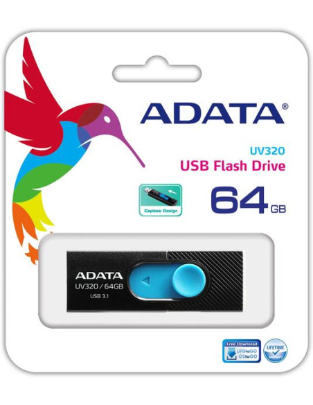 MEMORY DRIVE FLASH USB3.1 64GB/BLACK AUV320-64G-RBKBL ADATA