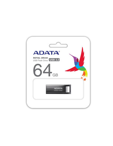 MEMORY DRIVE FLASH USB3.2 64GB/BLACK AROY-UR340-64GBK ADATA