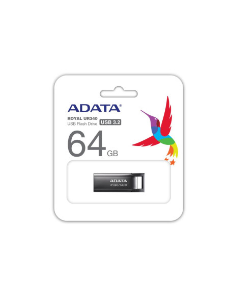 MEMORY DRIVE FLASH USB3.2 64GB/BLACK AROY-UR340-64GBK ADATA