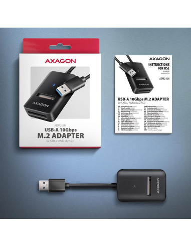 SSD ACC ADAPTER USB3.2/M.2/10GBPS 0.1M ADM2-AM AXAGON