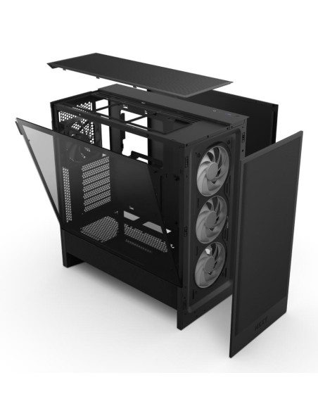 Case, NZXT, H5 FLOW RGB 2024, MidiTower, Case product features Transparent panel, Not included, ATX, EATX, MicroATX, MiniITX, C