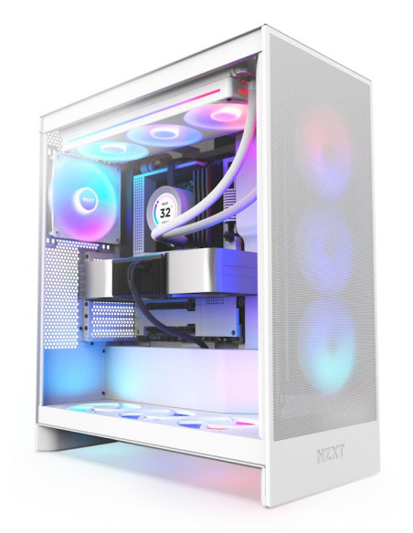 Case, NZXT, H7 Flow RGB, MidiTower, ATX, EATX, MicroATX, MiniITX, Colour White, CM-H72FW-R1 Case, NZXT, H7 Flow RGB, MidiTower, ATX, EATX, MicroATX, MiniITX, Colour White, CM-H72FW-R1