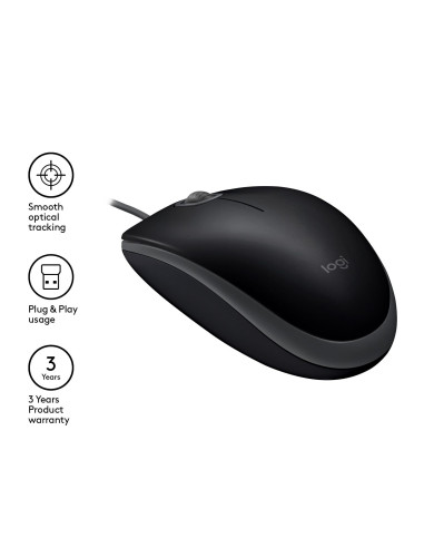 MOUSE USB OPTICAL B110 SILENT/BLACK 910-005508 LOGITECH