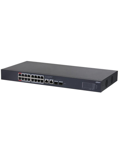 Switch, DAHUA, Desktop/pedestal, Rack, 16x10Base-T / 100Base-TX / 1000Base-T, 2xSFP, PoE ports 16, CS4220-16GT-240
