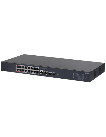Switch, DAHUA, Desktop/pedestal, Rack, 16x10Base-T / 100Base-TX / 1000Base-T, 2xSFP, PoE ports 16, CS4220-16GT-240