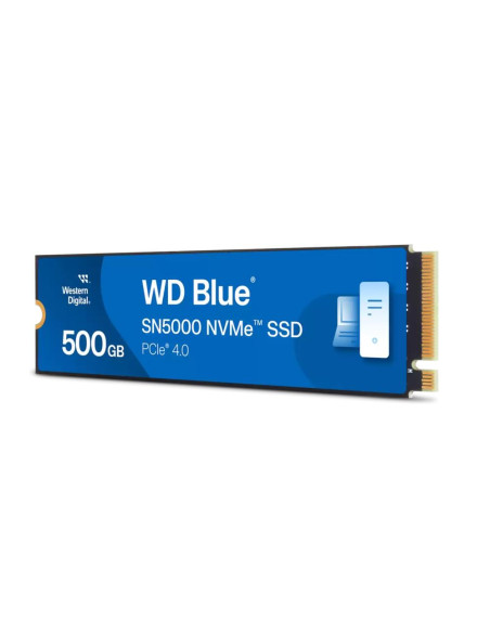SSD, WESTERN DIGITAL, Blue SN5000, 500GB, M.2, PCIe Gen4, NVMe, Write speed 4000 MBytes/sec, Read speed 5000 MBytes/sec, 2.38mm SSD, WESTERN DIGITAL, Blue SN5000, 500GB, M.2, PCIe Gen4, NVMe, Write speed 4000 MBytes/sec, Read speed 5000 MBytes/sec, 2.38mm