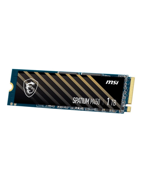 SSD, MSI, SPATIUM M450, 1TB, M.2, PCIe Gen4, NVMe, 3D NAND, Write speed 3000 MBytes/sec, Read speed 3600 MBytes/sec, 2.15mm, TB SSD, MSI, SPATIUM M450, 1TB, M.2, PCIe Gen4, NVMe, 3D NAND, Write speed 3000 MBytes/sec, Read speed 3600 MBytes/sec, 2.15mm, TB