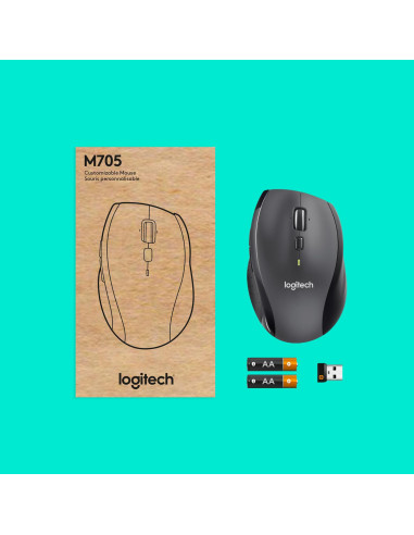 MOUSE USB LASER WRL M705/BLACK 910-006034 LOGITECH