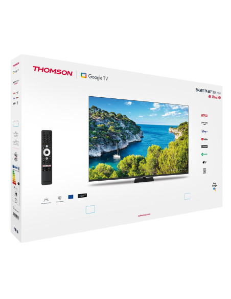 TV Set, THOMSON, 65", 4K/Smart, 3840x2160, Wireless LAN, Bluetooth, Google TV, Black, 65UG5C14