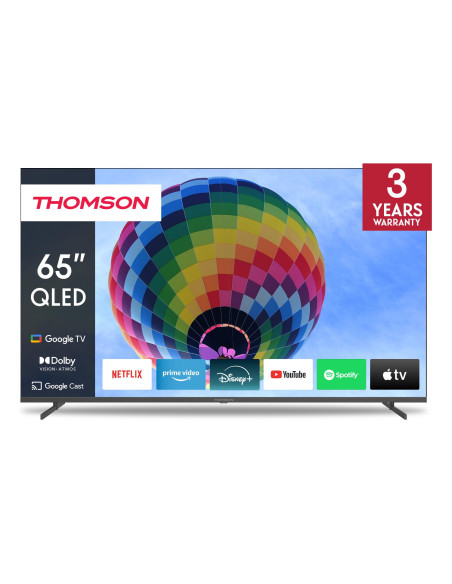 TV Set, THOMSON, 65", 4K/Smart, QLED, 3840x2160, Wireless LAN, Bluetooth, Google TV, Dark Grey, 65QG4S14 TV Set, THOMSON, 65", 4K/Smart, QLED, 3840x2160, Wireless LAN, Bluetooth, Google TV, Dark Grey, 65QG4S14