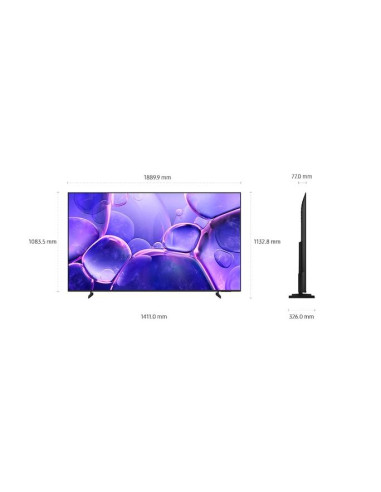 TV Set, SAMSUNG, 85 ", 4K Ultra HD, 3840 x 2160 pixels, Flat, 16:9, LED, UE85U8092FUXXH