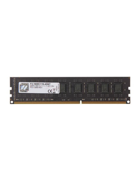 MEMORY DIMM 4GB PC12800 DDR3/F3-1600C11S-4GNT G.SKILL MEMORY DIMM 4GB PC12800 DDR3/F3-1600C11S-4GNT G.SKILL