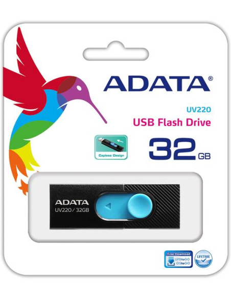 MEMORY DRIVE FLASH USB2 32GB/BLUE AUV220-32G-RBKBL ADATA MEMORY DRIVE FLASH USB2 32GB/BLUE AUV220-32G-RBKBL ADATA