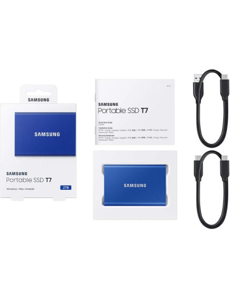 External SSD, SAMSUNG, T7, 1TB, USB 3.2, Write speed 1000 MBytes/sec, Read speed 1050 MBytes/sec, MU-PC1T0H/WW External SSD, SAMSUNG, T7, 1TB, USB 3.2, Write speed 1000 MBytes/sec, Read speed 1050 MBytes/sec, MU-PC1T0H/WW
