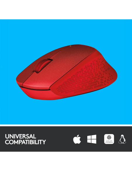 MOUSE USB OPTICAL WRL M330/SILENT RED 910-004911 LOGITECH
