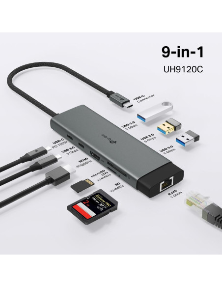 I/O HUB USB-C 9PORT/UH9120C TP-LINK I/O HUB USB-C 9PORT/UH9120C TP-LINK