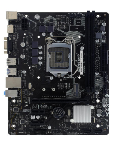 Mainboard, BIOSTAR, Intel H510, LGA1200, MicroATX, Memory DDR4, Memory slots 2, 2xPCI-Express 3.0 1x, 1xPCI-Express 4.0 16x, 1x