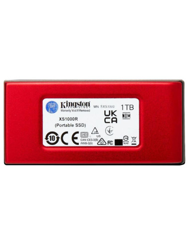 External SSD, KINGSTON, XS1000, 1TB, USB 3.2, Write speed 1000 MBytes/sec, Read speed 1050 MBytes/sec, SXS1000R/1000G