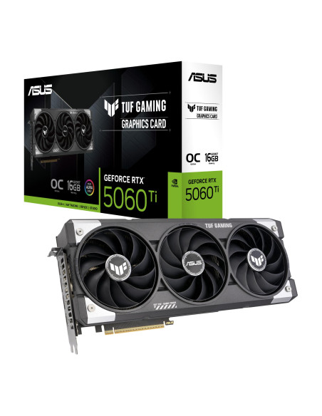 Graphics Card, ASUS, NVIDIA GeForce RTX 5060 Ti, 16 GB, GDDR7, 128 bit, PCIE 5.0 16x, Triple slot Fansink, 1xHDMI, 3xDisplayPor Graphics Card, ASUS, NVIDIA GeForce RTX 5060 Ti, 16 GB, GDDR7, 128 bit, PCIE 5.0 16x, Triple slot Fansink, 1xHDMI, 3xDisplayPor