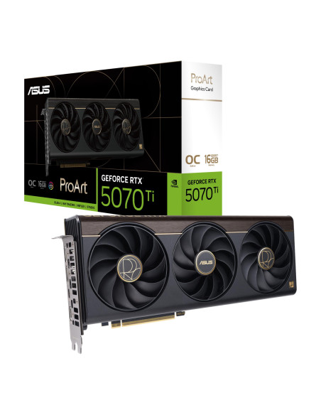 Graphics Card, ASUS, NVIDIA, GeForce RTX 5070 Ti, 16 GB, GDDR7, 256 bit, PCI Express 5.0, Active, PROART-RTX5070TI-O16G Graphics Card, ASUS, NVIDIA, GeForce RTX 5070 Ti, 16 GB, GDDR7, 256 bit, PCI Express 5.0, Active, PROART-RTX5070TI-O16G