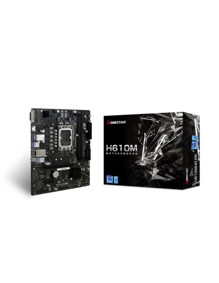 Mainboard, BIOSTAR, Intel H610, LGA1700, Micro-ATX, Memory DDR5, Memory slots 2, H610MHDD5 Mainboard, BIOSTAR, Intel H610, LGA1700, Micro-ATX, Memory DDR5, Memory slots 2, H610MHDD5