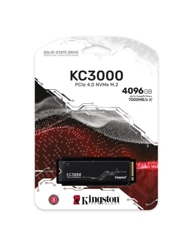 SSD, KINGSTON, KC3000, 4TB, M.2, PCIE, NVMe, 3D TLC, Write speed 7000 MBytes/sec, Read speed 7000 MBytes/sec, 3.5mm, MTBF 18000