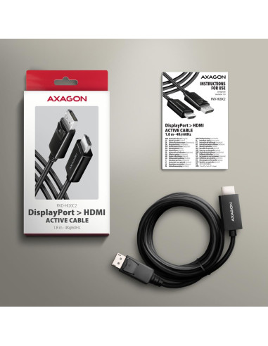 CABLE DP TO HDMI 1.8M/RVD-HI20C2 AXAGON