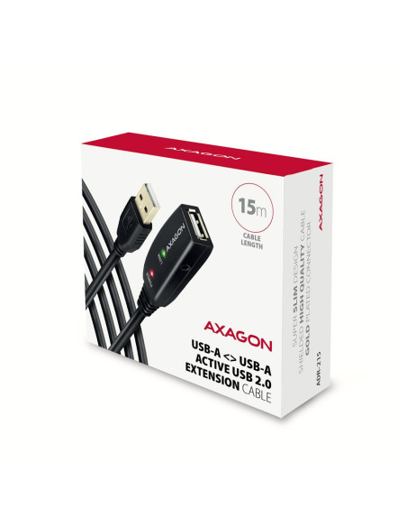 CABLE USB2.0 A-M/A-F ACTIVE/15M ADR-215 AXAGON CABLE USB2.0 A-M/A-F ACTIVE/15M ADR-215 AXAGON