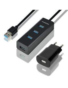 I/O HUB USB3.0 4PORT CHARGING/W/AC 1.2M HUE-S2BP AXAGON