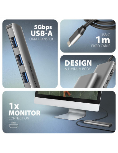 I/O HUB USB-C 5IN1/1M HMC-5H AXAGON