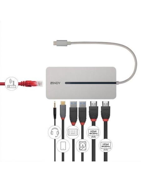 I/O DOCKING STATION USB-C/MINI DUAL 4K 43360 LINDY I/O DOCKING STATION USB-C/MINI DUAL 4K 43360 LINDY