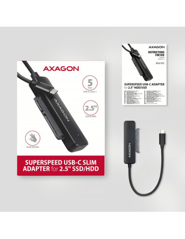 SSD ACC ADAPTER USB-C/SATA/5GBPS 0.2M ADSA-FP2C AXAGON
